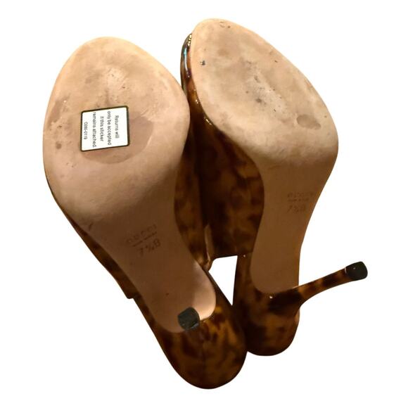 Gucci Patent Peep Toe Tortoise Shell Heels Sz. 7.5 - Picture 4 of 8